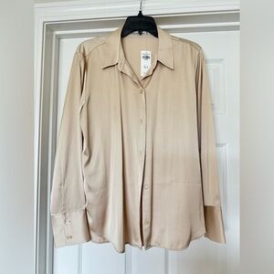 Abercrombie Long-Sleeve Satin Button-Up Shirt size M